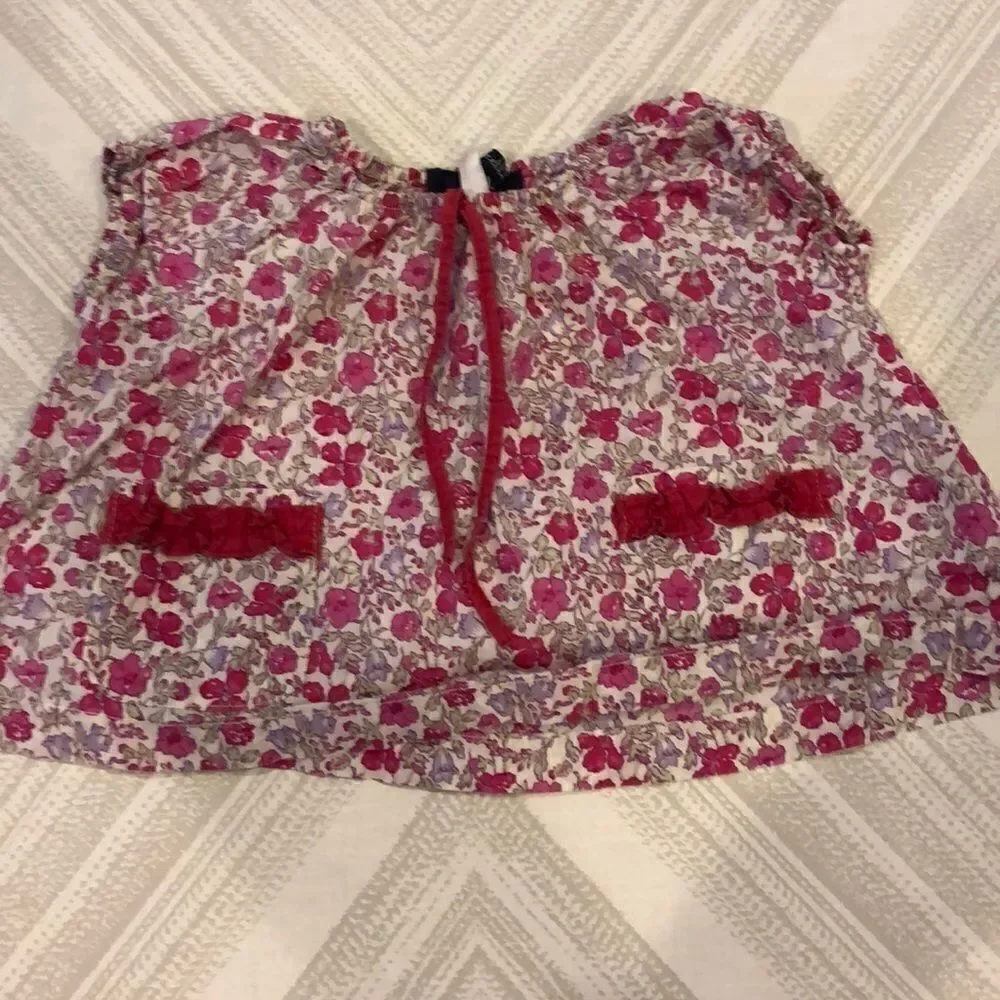 Lili Gaufrette Floral Baby Girls Top & Pants Set Size 12 Months